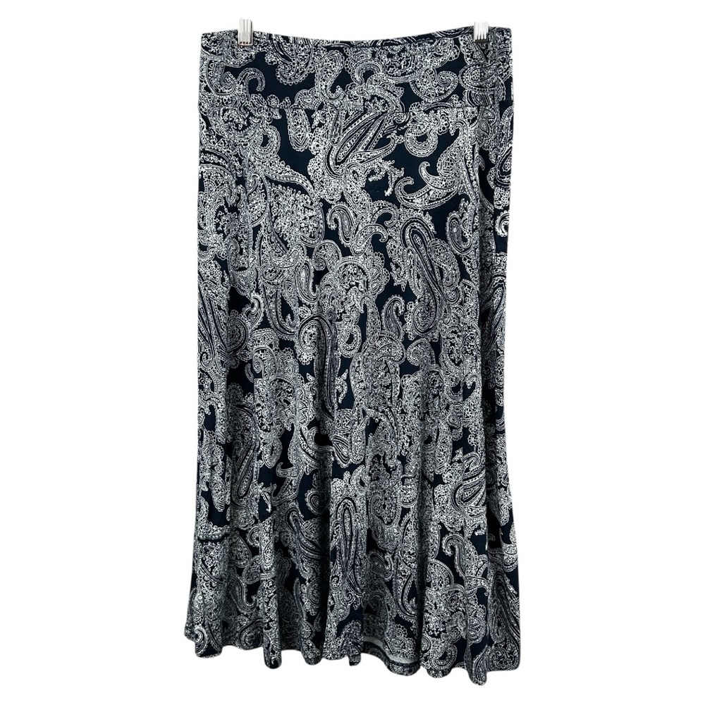 NWT Joe Fresh Navy and White Paisley Skirt Size Medium
